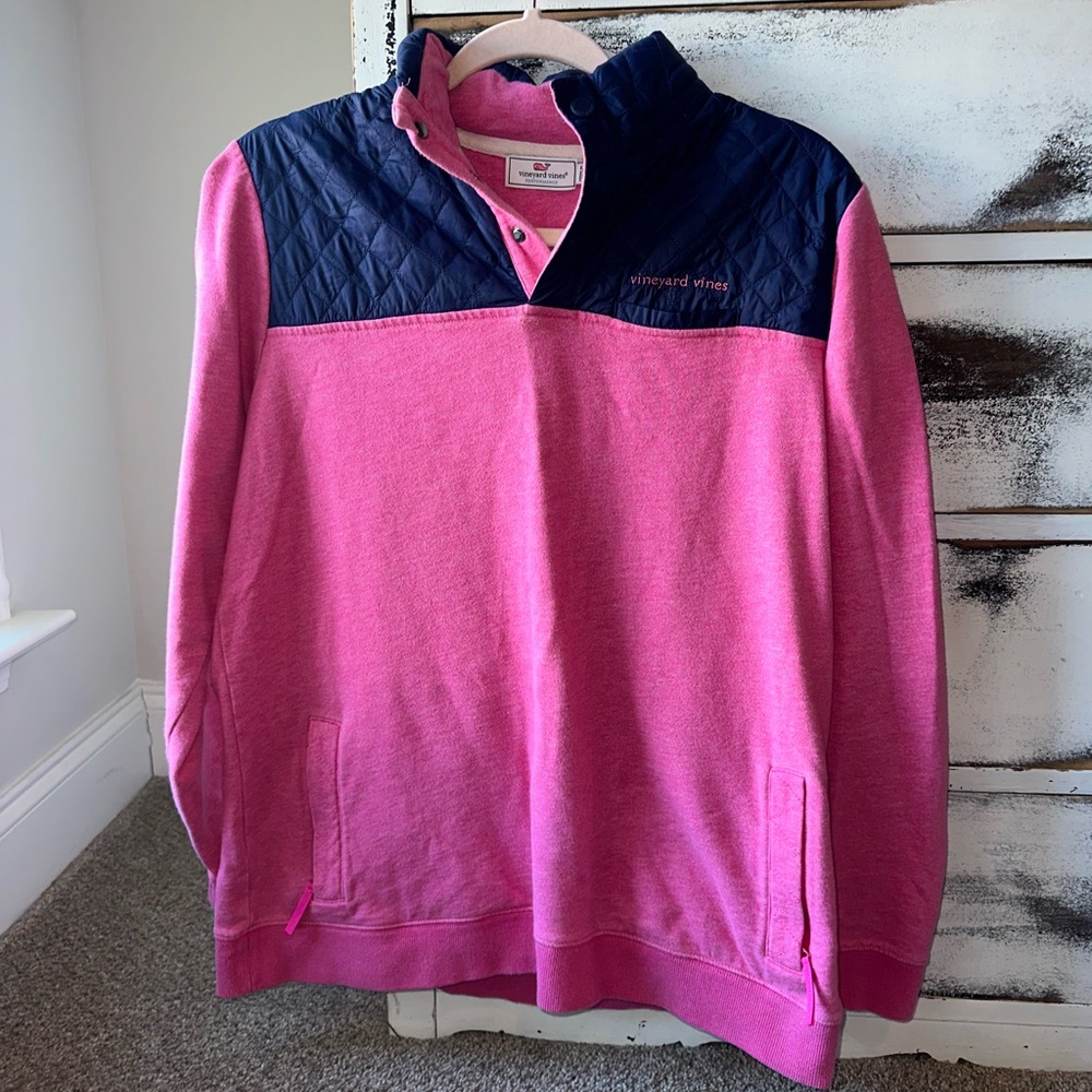 Vineyard Vines Pink and Navy Pullover